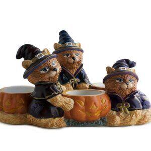 Halloween Cat "Abracadandle" Tea light Candle Holder